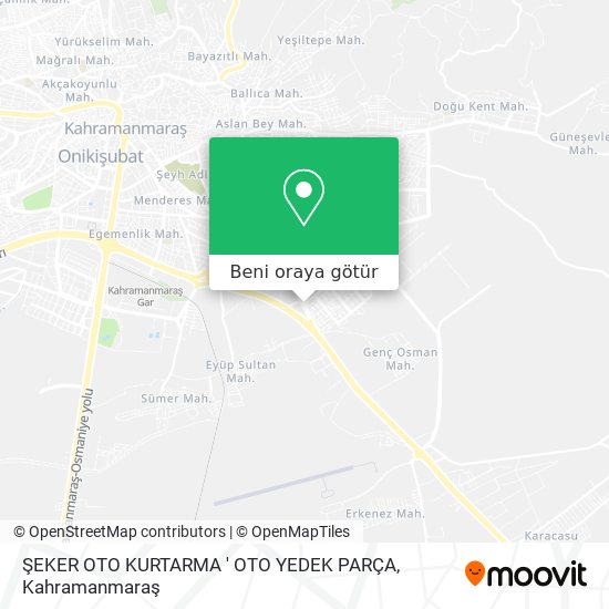 ŞEKER OTO KURTARMA ' OTO YEDEK PARÇA harita