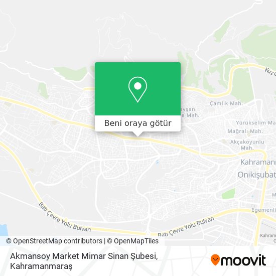Akmansoy Market Mimar Sinan Şubesi harita