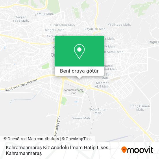 Kahramanmaraş Kiz Anadolu İmam Hatip Lisesi harita