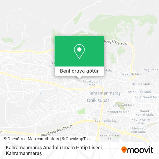 Kahramanmaraş Anadolu İmam Hatip Lisesi harita