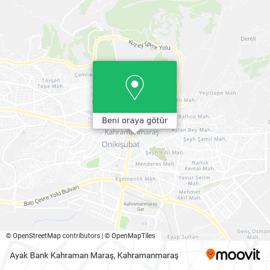 Ayak Bank Kahraman Maraş harita