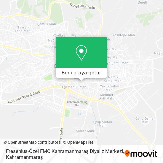 Fresenius-Özel FMC Kahramanmaraş Diyaliz Merkezi harita