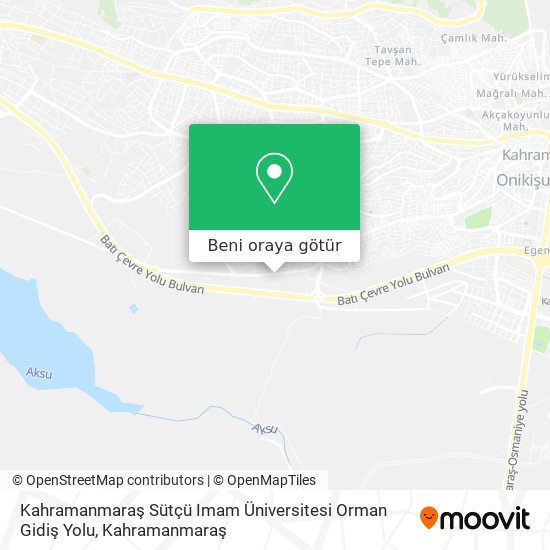Kahramanmaraş Sütçü Imam Üniversitesi Orman Gidiş Yolu harita