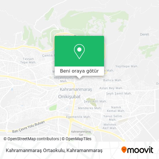 Kahramanmaraş Ortaokulu harita