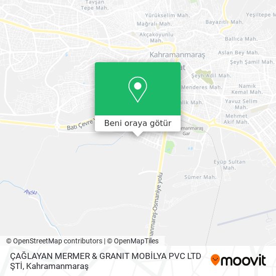 ÇAĞLAYAN MERMER & GRANIT MOBİLYA PVC LTD ŞTİ harita