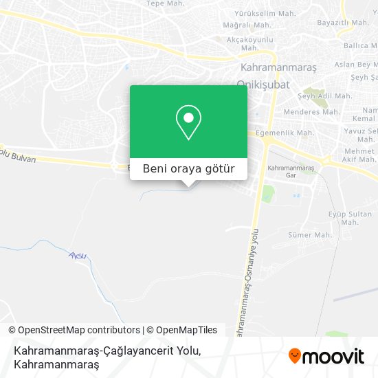 Kahramanmaraş-Çağlayancerit Yolu harita