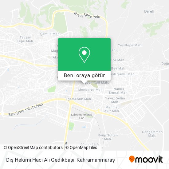 Diş Hekimi  Hacı Ali Gedikbaşı harita