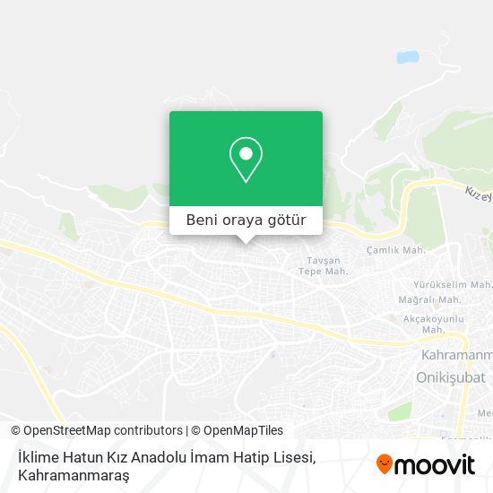 İklime Hatun Kız Anadolu İmam Hatip Lisesi harita