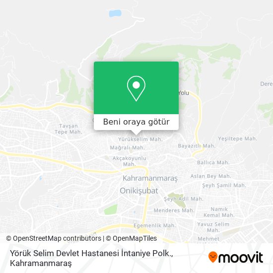 Yörük Selim Devlet Hastanesi İntaniye Polk. harita