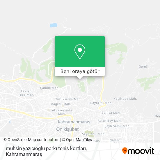muhsin yazıcıoğlu parkı tenis kortları harita