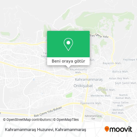 Kahramanmaraş Huzurevi harita