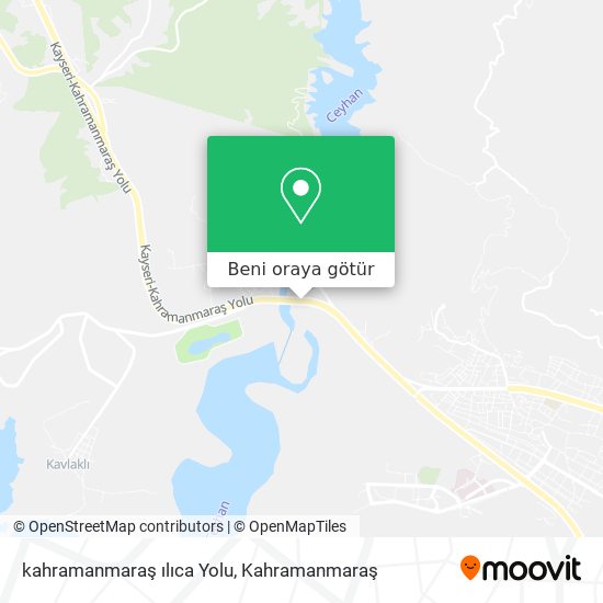 kahramanmaraş ılıca Yolu harita