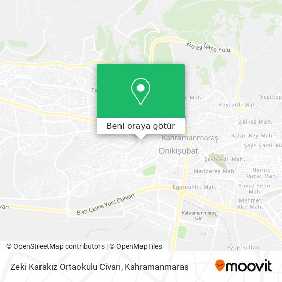 Zeki Karakız Ortaokulu Civarı harita