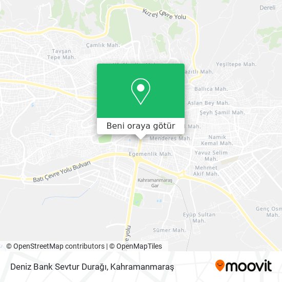 Deniz Bank Sevtur Durağı harita