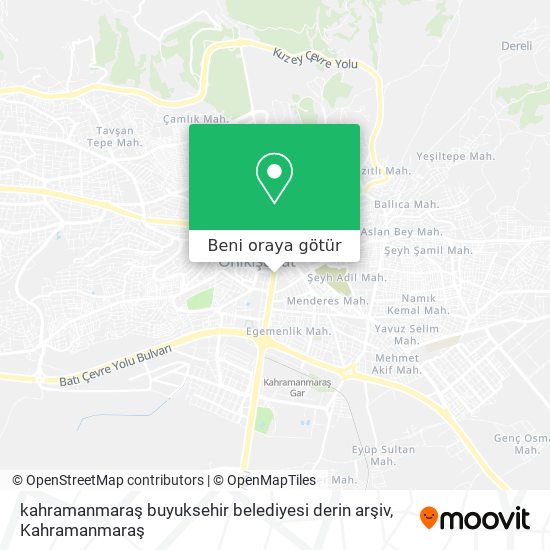 kahramanmaraş buyuksehir belediyesi  derin arşiv harita