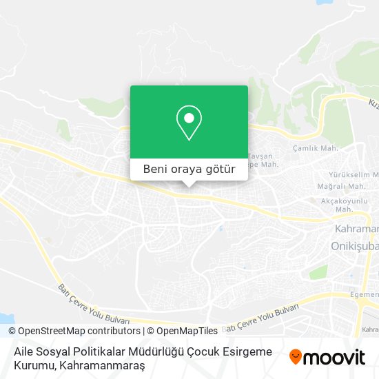 Aile Sosyal Politikalar Müdürlüğü Çocuk Esirgeme Kurumu harita