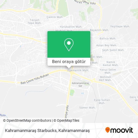 Kahramanmaraş Starbucks harita