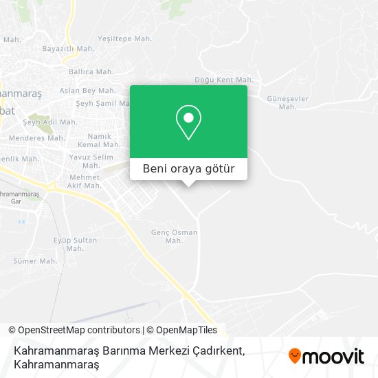 Kahramanmaraş Barınma Merkezi Çadırkent harita