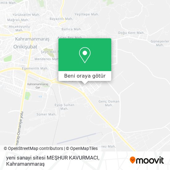yeni sanayi sitesi  MEŞHUR KAVURMACI harita