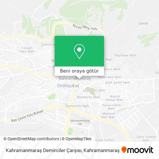 Kahramanmaraş Demirciler Çarşısı harita