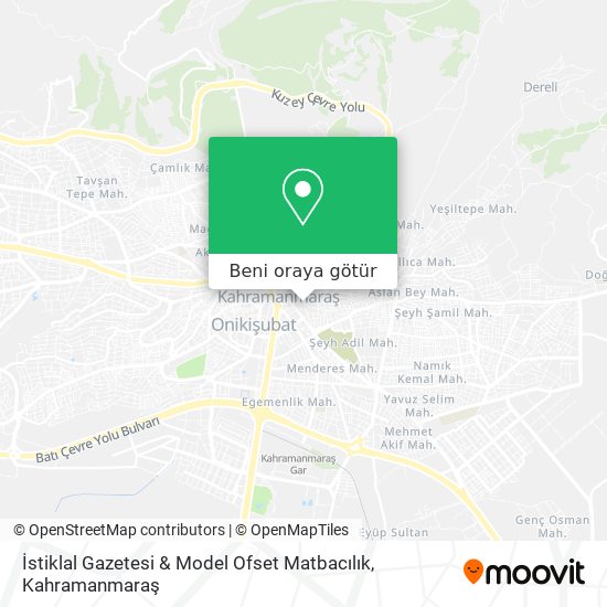 İstiklal Gazetesi & Model Ofset Matbacılık harita