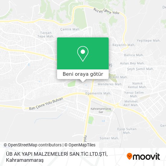 ÜB AK YAPI MALZEMELERİ SAN.TİC.LTD.ŞTİ harita