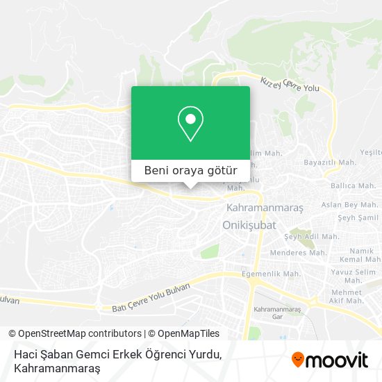 Haci Şaban Gemci Erkek Öğrenci Yurdu harita