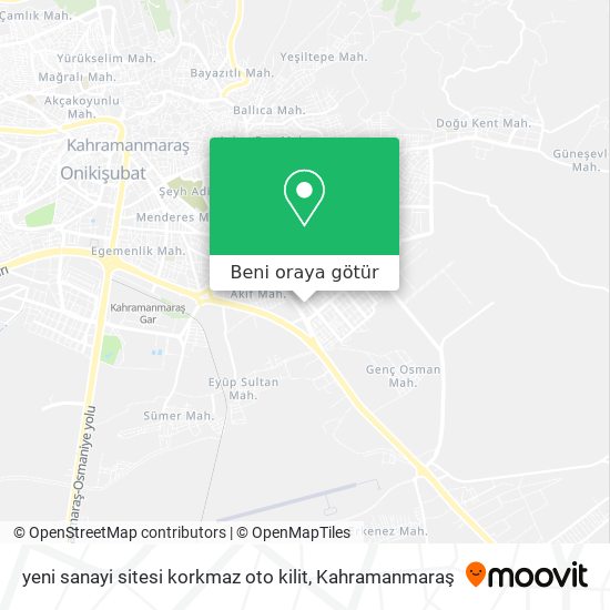 yeni sanayi sitesi korkmaz oto kilit harita