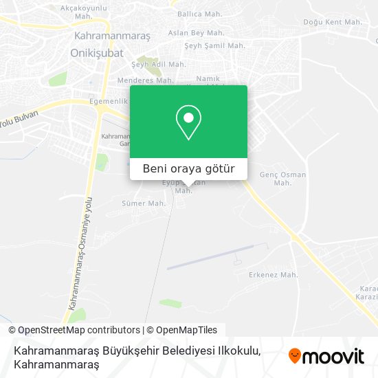 Kahramanmaraş Büyükşehir Belediyesi Ilkokulu harita