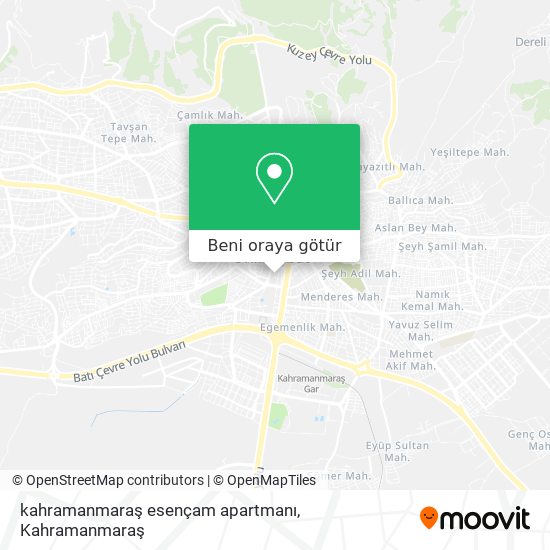 kahramanmaraş esençam apartmanı harita