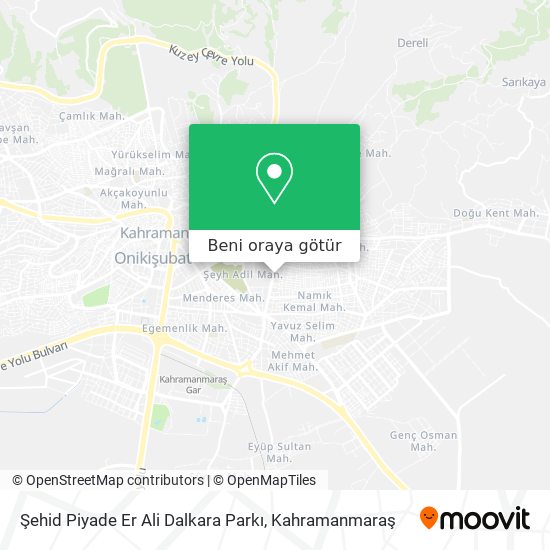 Şehid Piyade Er Ali Dalkara Parkı harita