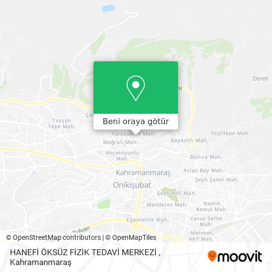 HANEFİ ÖKSÜZ FİZİK TEDAVİ MERKEZİ harita