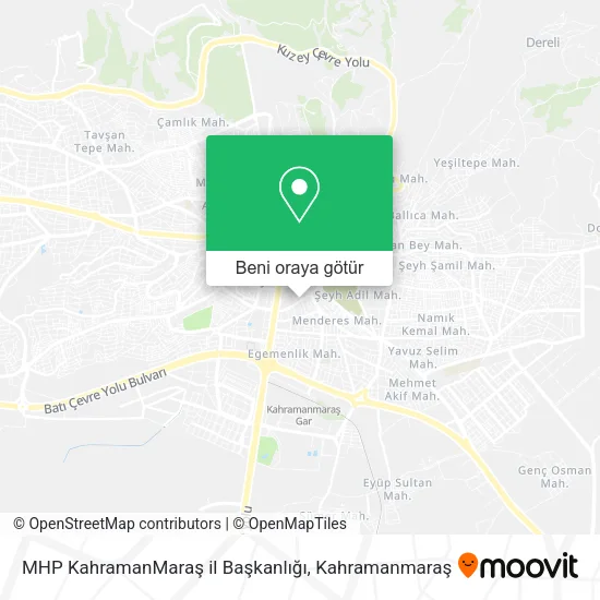 MHP KahramanMaraş il Başkanlığı harita