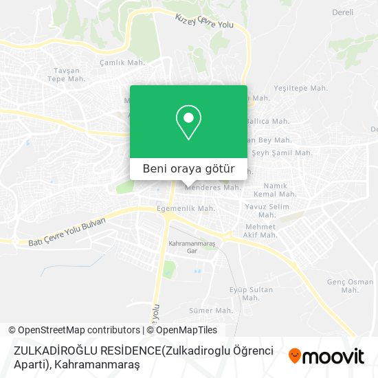 ZULKADİROĞLU RESİDENCE(Zulkadiroglu Öğrenci Aparti) harita