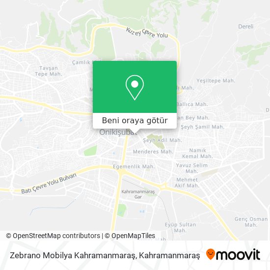 Zebrano Mobilya Kahramanmaraş harita