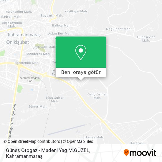 Güneş Otogaz - Madeni Yağ M.GÜZEL harita