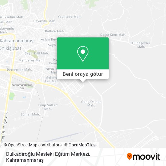 Dulkadiroğlu Mesleki Eğitim Merkezi harita