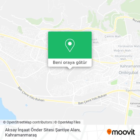 Aksay İnşaat Önder Sitesi Şantiye Alanı harita