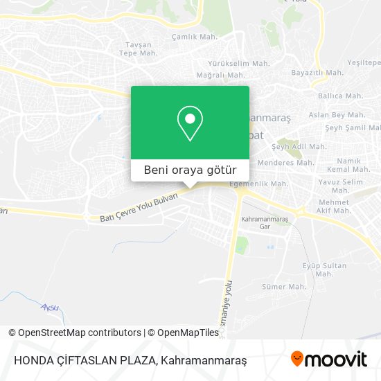 HONDA ÇİFTASLAN PLAZA harita
