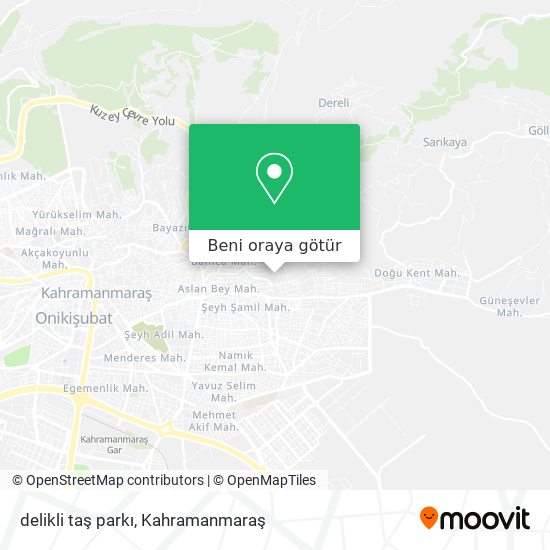 delikli taş parkı harita