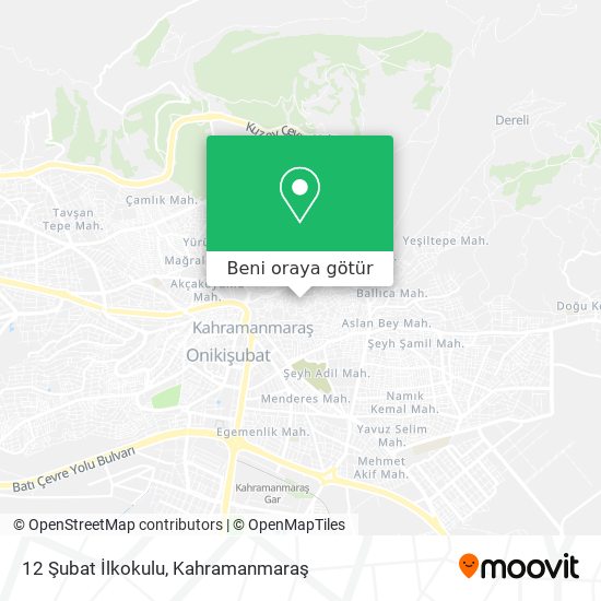 12 Şubat İlkokulu harita