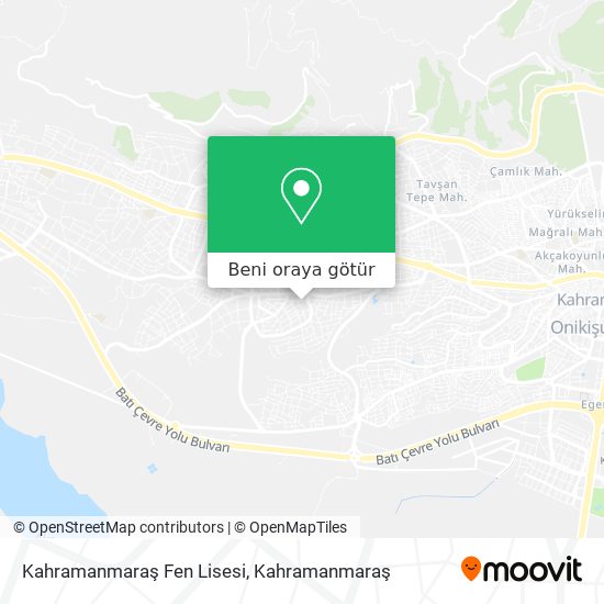 Kahramanmaraş Fen Lisesi harita