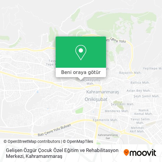 Gelişen Özgür Çocuk Özel Eğitim ve Rehabilitasyon Merkezi harita