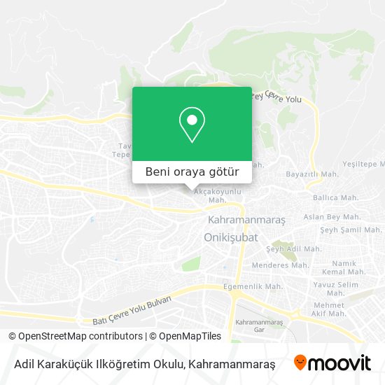 Adil Karaküçük Ilköğretim Okulu harita