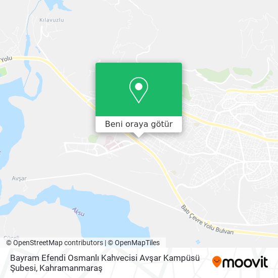 Bayram Efendi Osmanlı Kahvecisi Avşar Kampüsü Şubesi harita