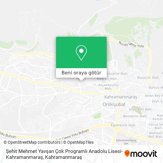 Şehit Mehmet Yavşan Çok Programlı Anadolu Lisesi-Kahramanmaraş harita