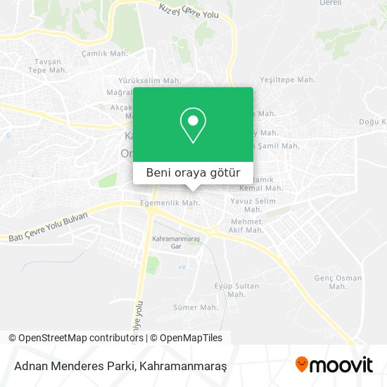Adnan Menderes Parki harita