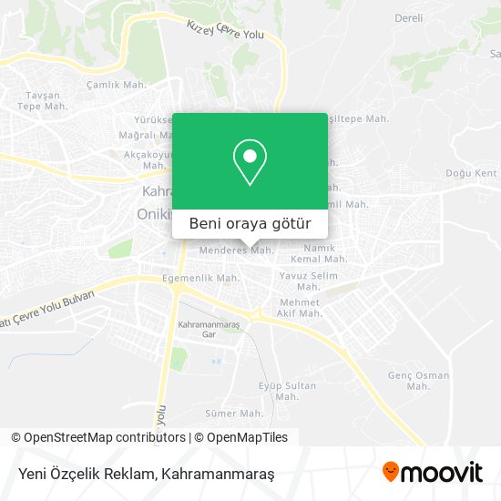 Yeni Özçelik Reklam harita
