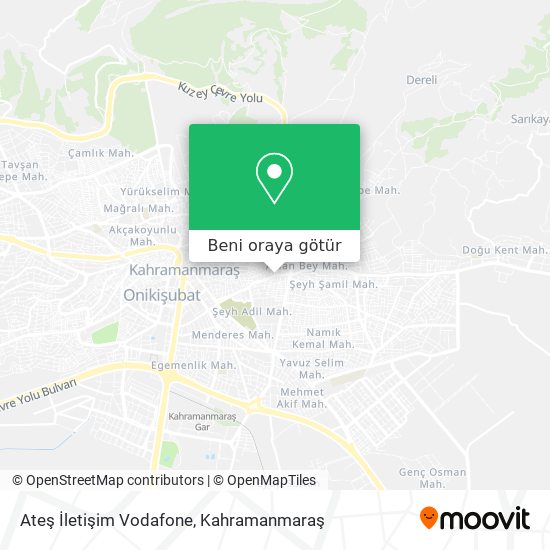 Ateş İletişim Vodafone harita