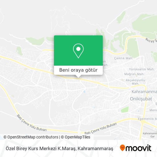 Özel Birey Kurs Merkezi K.Maraş harita